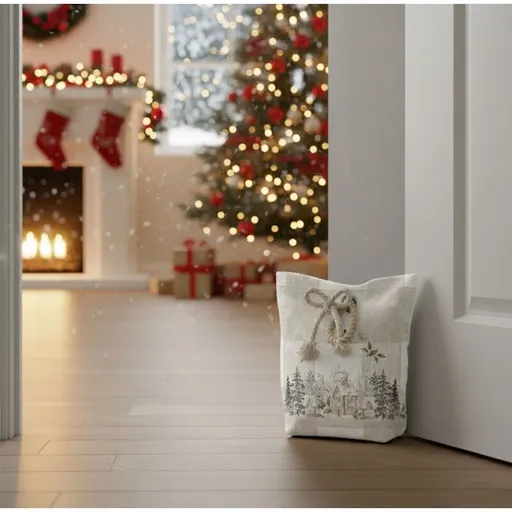 Dveřní zarážka - závaží, Stromečky a domečky, 22 x 23 cm