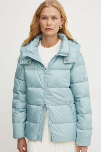 Péřová bunda Twinset dámská, tyrkysová barva, zimní, oversize, 242TP2184