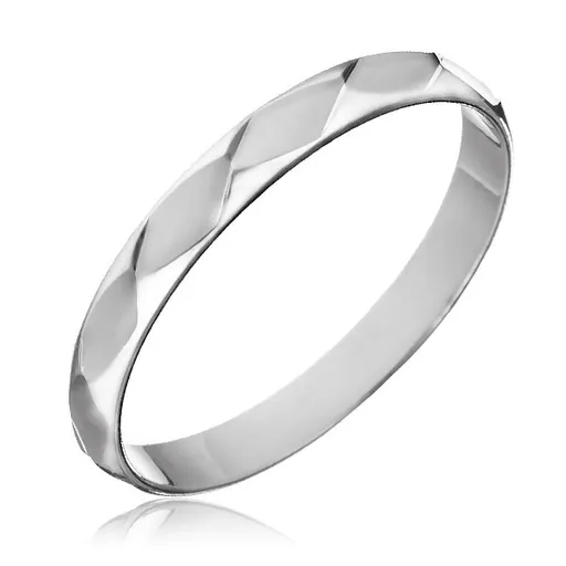 Prstýnek ze stříbra 925 - lesklý kosočtvercový výbrus - Velikost: 58