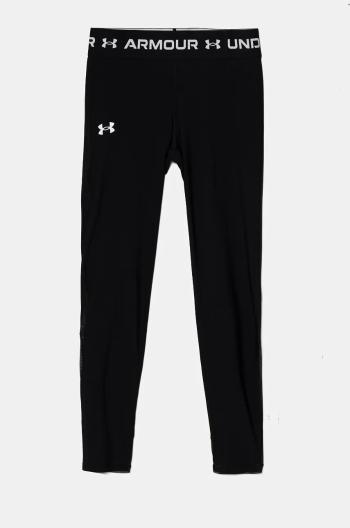 Dětské legíny Under Armour černá barva, hladké