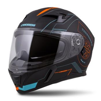 Moto přilba Cassida Integral 3.0 Turbohead  XXL (63-64)  černá matná/oranžová/modrá