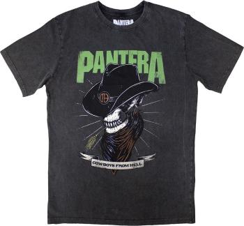 Pantera Tričko Skeleton Cowboy Stone Wash Unisex Charcoal Grey L