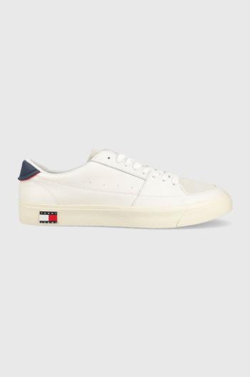 Kožené sneakers boty Tommy Jeans TOMMY JEANS VULCANIZED ESS bílá barva, EM0EM01106