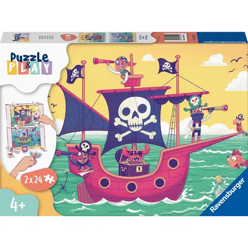 Ravensburger puzzle 055920 Puzzle & Play Piráti a země na dohled 2x24 dílků