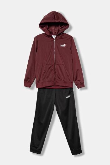 Detská tepláková súprava Puma Hooded Full-Zip Poly Suit B bordová farba, 690283