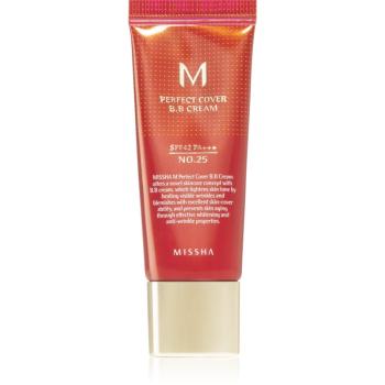 Missha M Perfect Cover BB krém s velmi vysokou UV ochranou malé balení odstín No. 25 Warm Beige SPF 42/PA+++ 20 ml