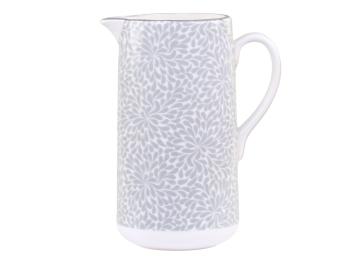 Šedý porcelánový džbán s ornamenty Arés Grey - 15*9*20cm / 1100ml 61076320