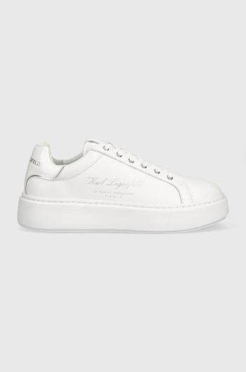 Kožené sneakers boty Karl Lagerfeld MAXI KUP bílá barva, KL62223F