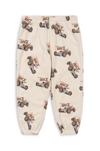 Dětské tepláky Konges Sløjd ITTY SWEAT PANTS GOTS béžová barva, vzorované, KS101539