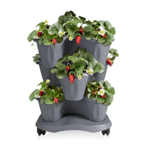 Květinová kaskáda na kolečkách Trifoglio šedá, 40 x 51 x 40 cm