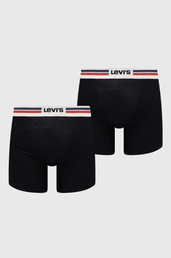 Boxerky Levi's 2-pack pánské, černá barva