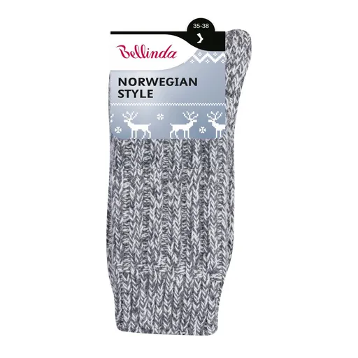Bellinda NORWEGIAN teplé ponožky vel. 35/38 1 pár šedé