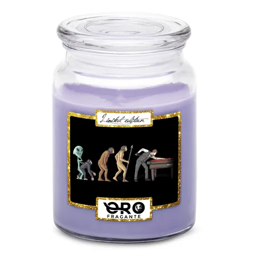 Svíčka Evoluce kulečníku (Vůně svíčky: Levandule)