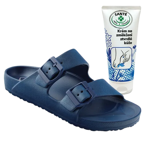 SANTÉ Dámské pantofle EB/2025 BLUE v.37 + krém na zvláčnění kůže