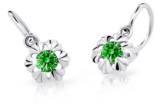 Cutie Jewellery Dětské náušnice z bílého zlata C2213-10-X-2 zelená
