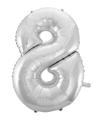 Balón foliový číslice stříbrná- SILVER 115 cm - 8 - BALONČ