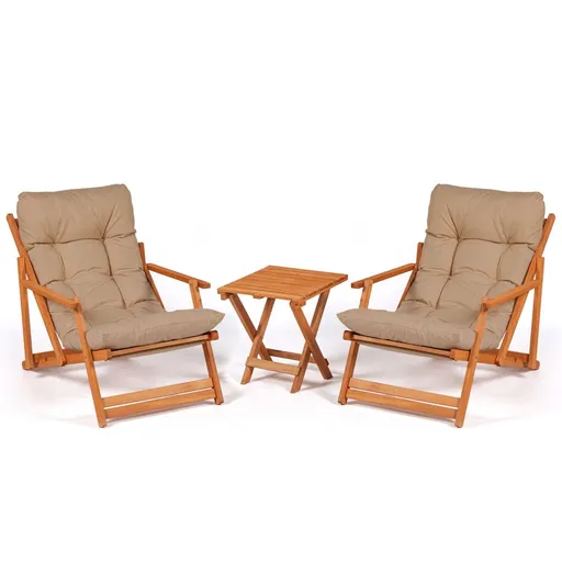 Garden Table & Chairs Set (3 Pieces) My007 - Brown