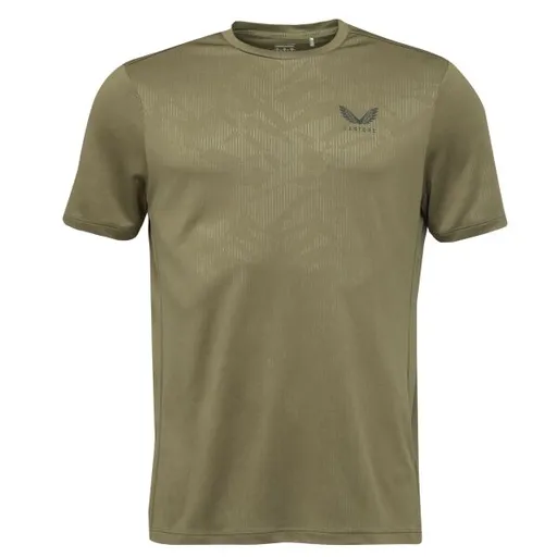 CASTORE AOP SS T-SHIRT Pánské sportovní triko, khaki, velikost XXL