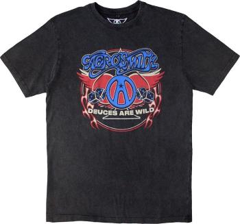 Aerosmith Tričko Rainbow Spade Stone Wash Unisex Charcoal Grey 2XL