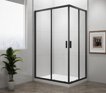 POLYSAN EASY BLACK obdélníková sprchová zástěna 900x800, čiré sklo EL5315B