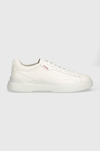 Kožené sneakers boty HUGO Blake bílá barva, 50499261