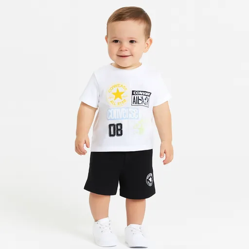 Converse logo aop ss tee + short set 86-92 cm