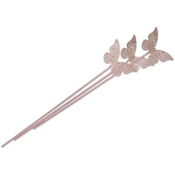 Ashleigh & Burwood Tyčinky do difuzéru, polyester, růžové s motýlem, 3 ks, délka 28 cm (AB_ABDREED07)