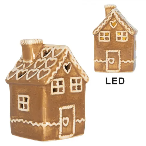 Perníková LED chaloupka Gingerbread Cott - 7*7*11cm Clayre & Eef