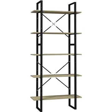 Shumee  s 5 policemi dub sonoma 80×30×175 cm dřevotříska, 3081991 (3081991)