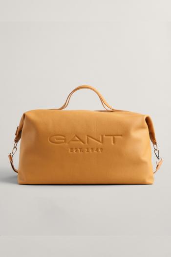 TRAVEL BAG GANT UNISEX. SLOUCHY LEATHER BAG SUGAR ALMOND