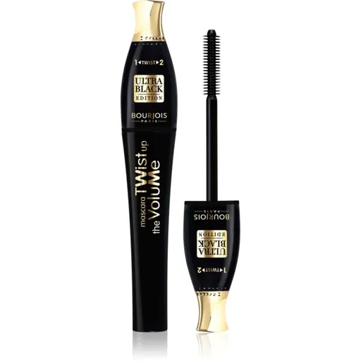 Bourjois Twist Up The Volume řasenka pro objem s kartáčkem 2 v 1 odstín Ultra Black 8 ml