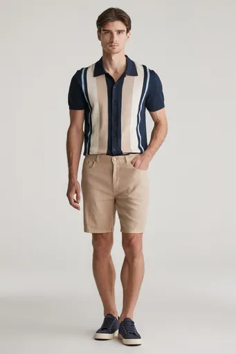 ŠORTKY GANT REG COT/LINEN JEANS SHORTS DRY SAND