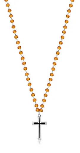 S'Agapõ Korálkový náhrdelník s křížkem Shrine SSR03