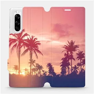 Flipové pouzdro na mobil Sony Xperia 5 - M134P Palmy a růžová obloha (5903516057542)