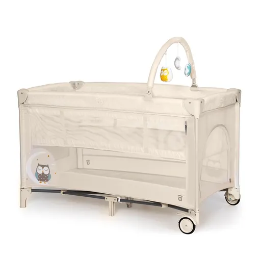 Asalvo COMPLET DUO cestovní postýlka s druhým dnem a hrazdičkou, owl