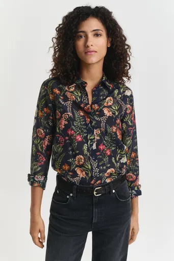 KOŠILE GANT REG FLORAL PRINT COT SILK SHIRT EVENING BLUE