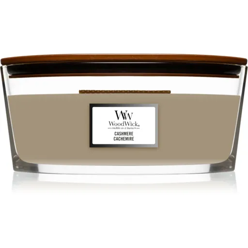 Woodwick Cashmere vonná svíčka s dřevěným knotem (hearthwick) 453,6 g