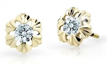 Cutie Jewellery Zlaté dětské náušnice C2213-30-X-1 bílá