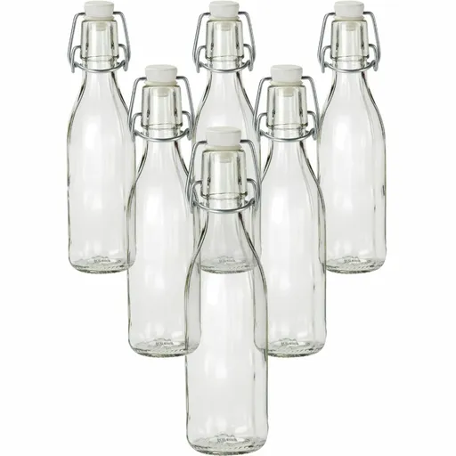 Skleněná láhev s clip uzávěrem, 0,5 l, 6 ks, 0,5 l
