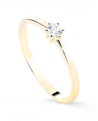 Cutie Diamonds Minimalistický prsten ze žlutého zlata s diamantem DZ8011-10-X-1 49 mm