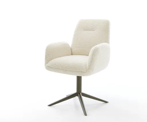 Jídelní židle Zoa-Flex plyšový manšestr béžová křížová podnož