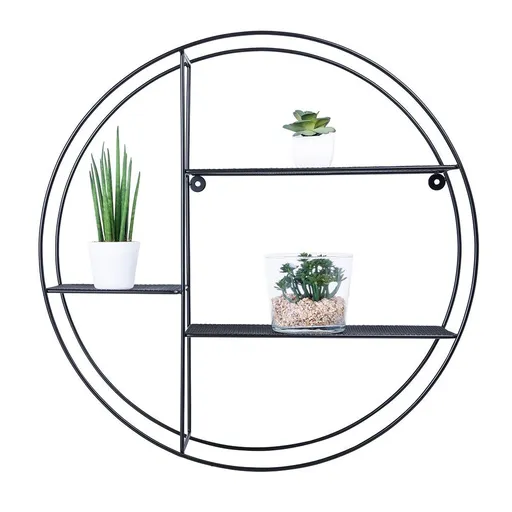 OLSEN SPA Nástěnná drátěná polička, 53x53x12 černá barva KD02081782