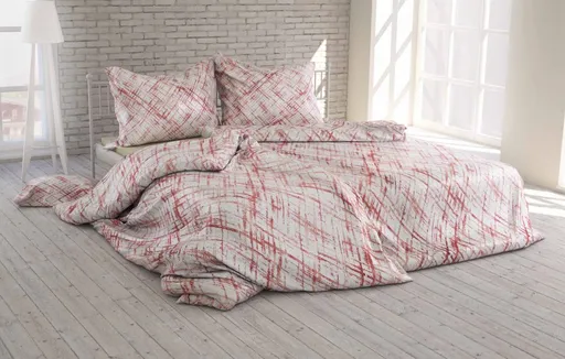 Polášek Krepové povlečení Abstrakce - Červená | 140 x 220 cm / 70 x 90 cm