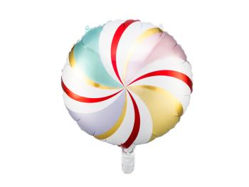 PartyDeco Vánoční fóliový balón - bonbon pastelový 35 cm