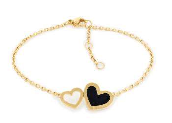 Tommy Hilfiger Půvabný pozlacený náramek se srdíčky Enamel Hearts 2780740