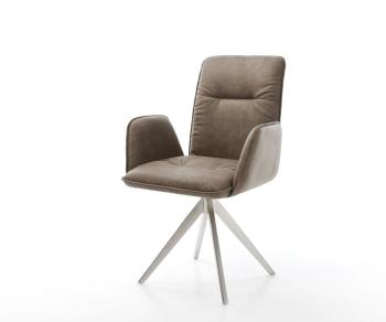 Otočná židle Vinja-Flex taupe vintage křížová podnož hranatá