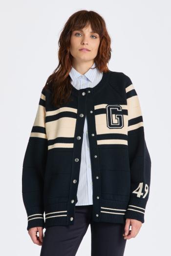 SVETR GANT KNITTED GANT VARSITY JACKET EVENING BLUE