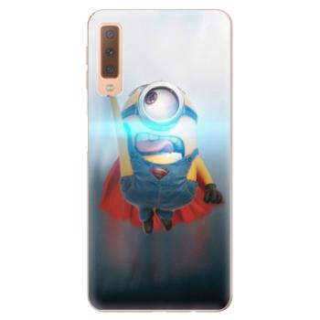 Odolné silikonové pouzdro iSaprio - Mimons Superman 02 - Samsung Galaxy A7 (2018)