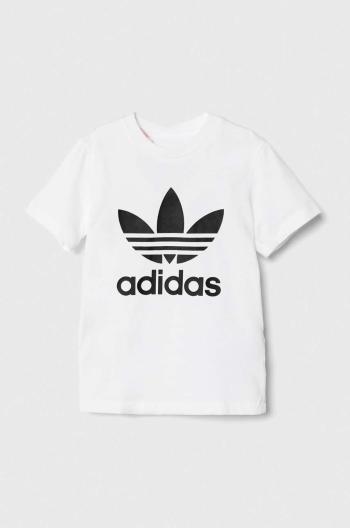 Bavlněné dětské tričko adidas Originals TREFOIL TEE bílá barva, s potiskem, JE0520