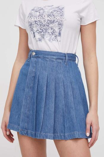 Džínová sukně Pepe Jeans MINI SKIRT HW PLEAT mini, áčková, PL901114